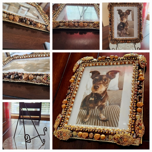 Beautiful Custom Beaded Picture Frame - Picture 2 of 5